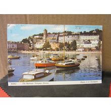 THE HARBOUR, TORQUAY, DEVON used vintage postcard by Harvey Barton 1976 pm =