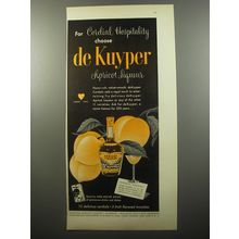 1950 de Kuyper Apricot Liqueur Ad - For Cordial Hospitality