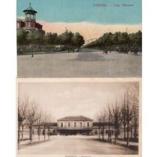 Faenza Italy Stazione 2x Antique Italian Postcard s