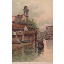 San Trovaso Washing Laundry On Line Antique Italy Italian Postcard