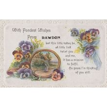 Fondest Wishes From Rawdon Yorkshire Old Greetings Postcard