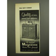 1952 Magnavox Television Radio Phonograph Ad - Quality of tone, picture