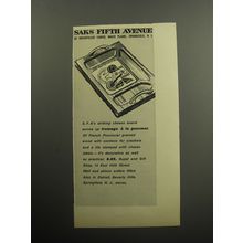 1957 Saks Fifth Avenue Cheese Board Advertisement