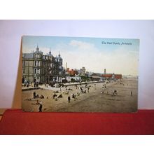 THE WEST SANDS, PORTOBELLO, EDINBURGH used antique postcard by Valentine =