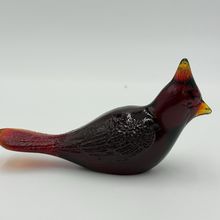 Vintage Fenton Ruby Red Art Glass Cardinal Bird Figurine Paperweight 1990’s