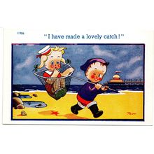 SEASIDE COMIC POSTCARD BY TROW NUMBER 11986 PUBLISHED BY BROOK PUBLISHING (1607)