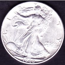 1946 S USA 50 Cents Silver Coin Liberty Walking