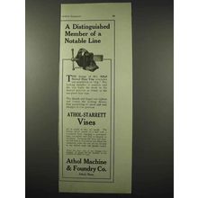 1922 Athol-Starrett Vise Ad - A Notable Line