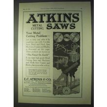 1922 Atkins Metal Cutting Saws Ad - Your Problem