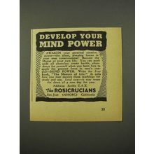 1942 The Rosicrucians Ad - Develop Your Mind Power