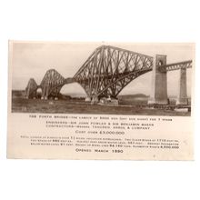 FORTH BRIDGE, SCOTLAND unused vintage postcard by O. Ewart, The Ferry Tearooms =