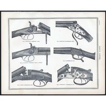 SHOT GUNS 1890 Dougall’s “Lockfast” - Hammerless VICTORIAN LITHOGRAPH