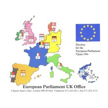 European Parliament Election 1994 Map Political Postcard