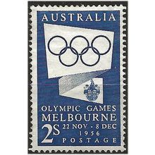 Australia 1954 SG280 2/- Deep Bright Blue Olympic Games Mounted Mint . ..