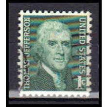 Used 1278 1c Thomas Jefferson Fine KA5943