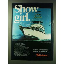 1970 Striker 44' Flybridge Sportsfisherman Yacht Ad - Show Girl