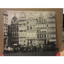 FLOWER MARKET, BRUXELLES, BRUSSELS . unused large antique postcard (A) =