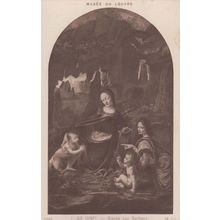 Leonardo De Vinci Vierge Aux Rochers Antique Louvre Gallery Painting Postcard