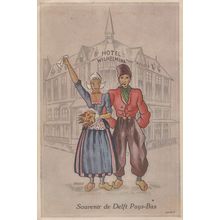 Hotel Wilhelmina Venlo Old Dutch Holland Postcard