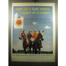 1957 Lucky Strike Cigarettes Ad - Light up a light smoke - light up a Lucky