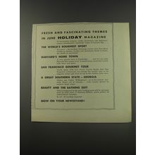 1956 Holiday Magazine Ad - Fresh and fascinating themes in June Holiday magazine