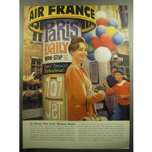 1960 Air France Airline Ad - Au revoir, New York - Bonjour, Paris