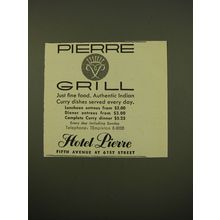 1961 Pierre Grill Restaurant Advertisement - Hotel Pierre
