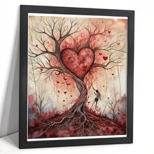 Love Tree Poster Modern Wall Art Love Heart Print Contemporary Art For Lounge (1