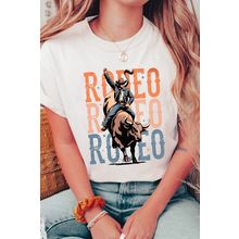 White Cowboy RODEO Graphic Western T Shirt