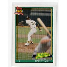 1991 Topps Dave Stewart baseball card #580 –Athletics