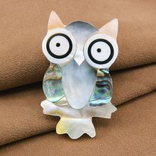 Handmade Shell Owl Brooch /Pin