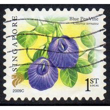 Singapore 2010 Flower Definitive - Blue Pea Vine 1st Local s/a Used (2009C)
