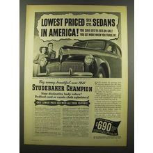 1940 Studebaker Champion Custom Club Sedan Ad