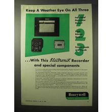 1950 Honeywell Electronik Recorder Ad - Weather Eye