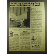 1955 General Mills Larro SureLay Ad - Pullet on Nest