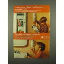 1965 Dixie Cup Dispenser Ad - Saves You Work