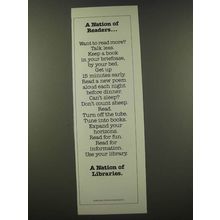 1986 American Library Association Ad - A Nation of Readers