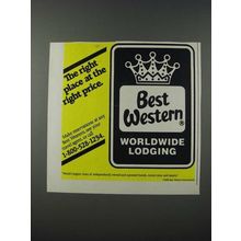 1986 Best Western Hotel Ad - The Right Place at the Right Price