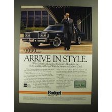 1987 Budget Rent a Car Ad - Arrive in Style