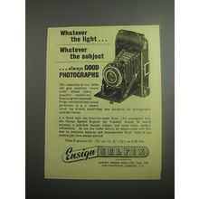 1948 Ensign Selfix Camera Ad - Whatever the light
