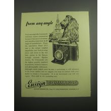 1948 Ensign Commando Camera Ad - From any angle