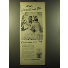 1949 Jergens Face Cream Ad - Now Vitone your skin