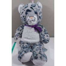 Build a Bear BAB Plush Gray and White Snow Leopard Cheetah Stuffed Animals Soft