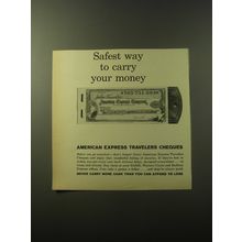 1960 American Express Travelers Cheques Advertisement - Safest