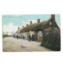 Old Cottages, Barton, Nottinghamshire, Postcard.