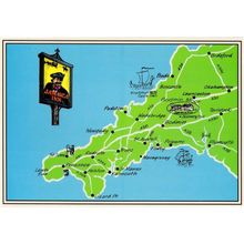 Jamaica Inn Cornwall Pub Map Postcard