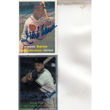 HANK AARON & WILLIE MAYS AUTO 2016/96 BRAVES & GIANTS HOF WORLD CHAMPION PLAYERS