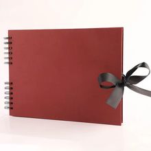 Woodside Home Living Ribbon Tie Scrap Book Style Photo Album 29cm x 21.5cm - Bur
