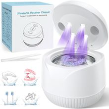 Dental Ultrasonic Retainer Cleaner Machine - Dental Cleaning Pod for Denture, Mo