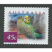 AUS 2001 45c (S/A) 'FLORA AND FAUNA-BIRDS- BUDG (P12.5X13)FINE USED (EBID41-368)